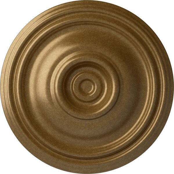 Ekena Millwork Traditional Ceiling Medallion (Fits Canopies up to 4"), Hand-Painted Pale Gold, 14 3/4"OD x 1 3/4"P CM14TRPAS - main